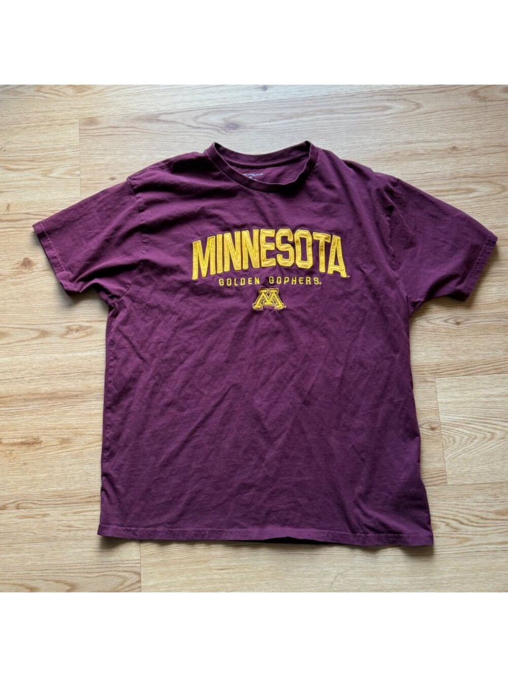 Champion Minnesota Golden Gophers Maroon T-Shirt XL 100% Cotton Crewneck Mens Te